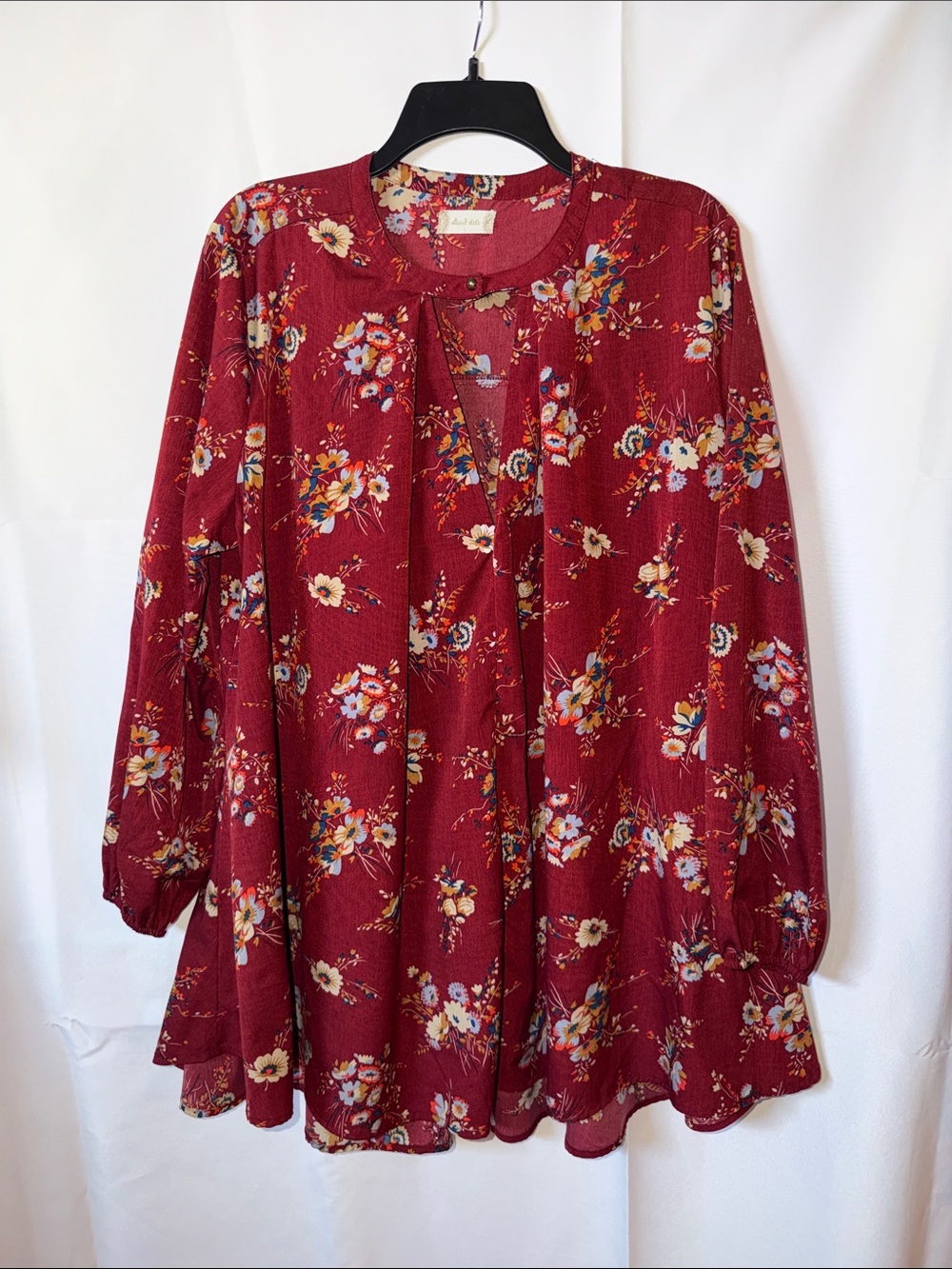 Women's Floral Dress - Burgundy